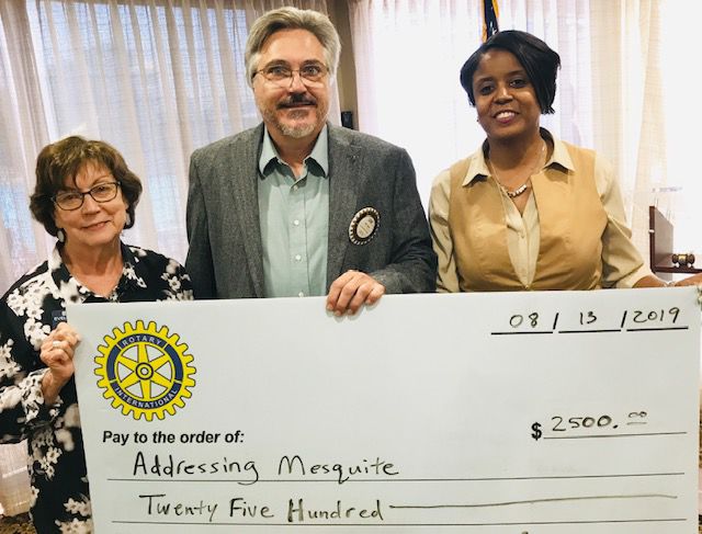 Mesquite Rotary donates $2,500 to annual “Addressing Mesquite Day”